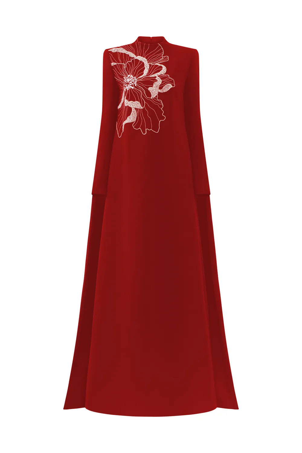 High Neck Long Back Flap Dress